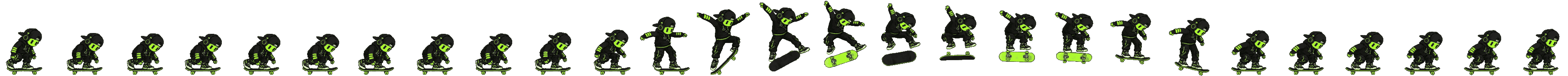 Kickflip. Pixel art animated from real footage.